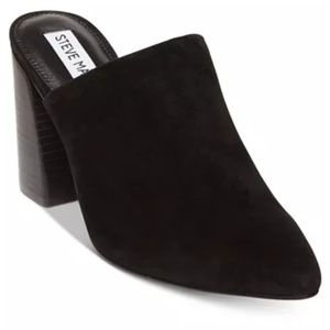 Steve Madden Black Suede Mules